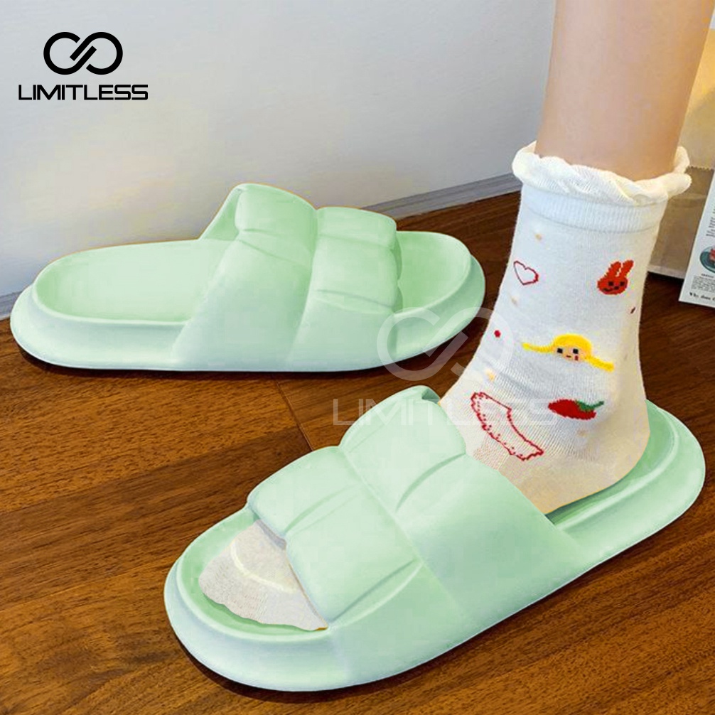 Sandal Wanita Slop Rumahan Sendal Slip On Cewek Anti Licin Comfortable Sandal Empuk Wanita Keren Korean Style Terbaru