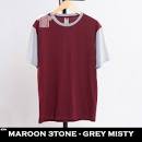 Reglan Pendek Kombinasi Warna GREY MISTY - NAVY  Lengan Pendek Berbahan Katun Kaos Distro Size Lokal