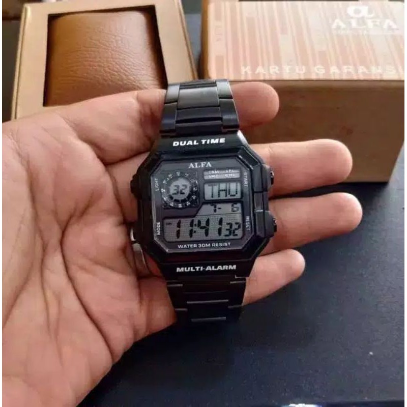 JAM ALFA ORIGINAL RANTAI STAINLIS STEEL DIGITAL