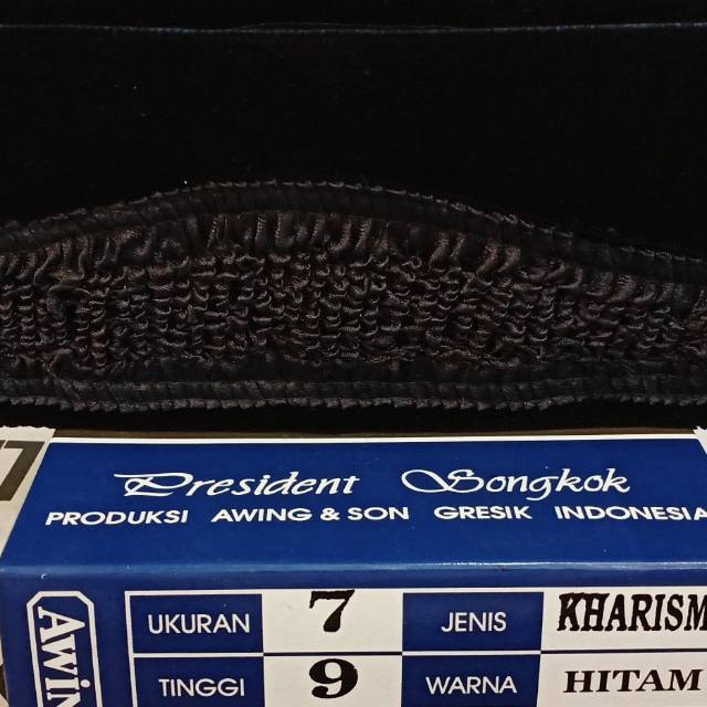 Peci songkok hitam motif awing