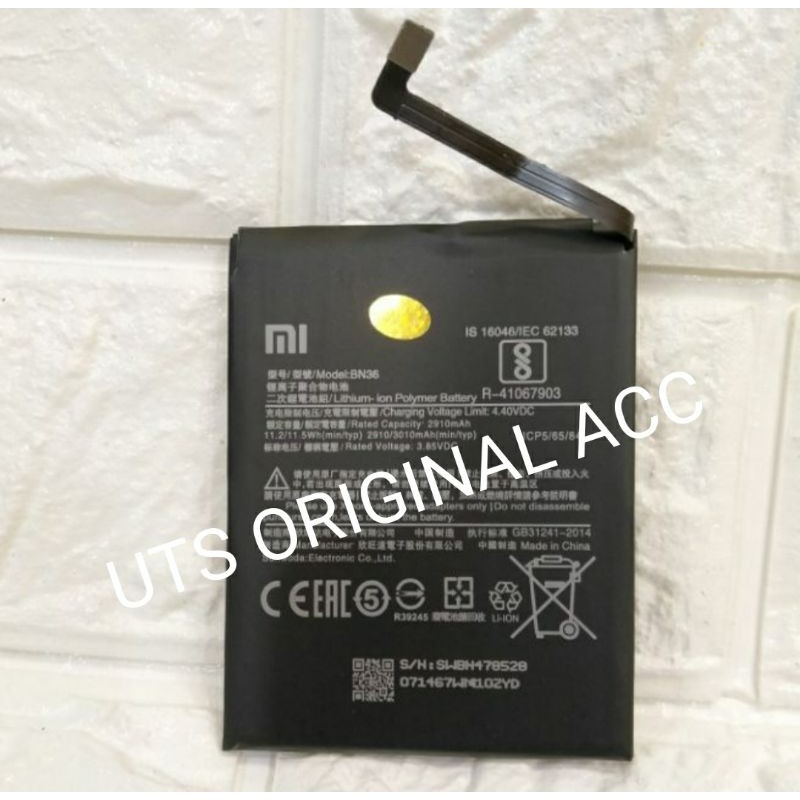 BATERE BATERAI BATTERY BATRE XIAOMI REDMI 6X REDMI6X MIA2 MI A2 BN36 BN 36 ORIGINAL BATRE XIAOMI 6X
