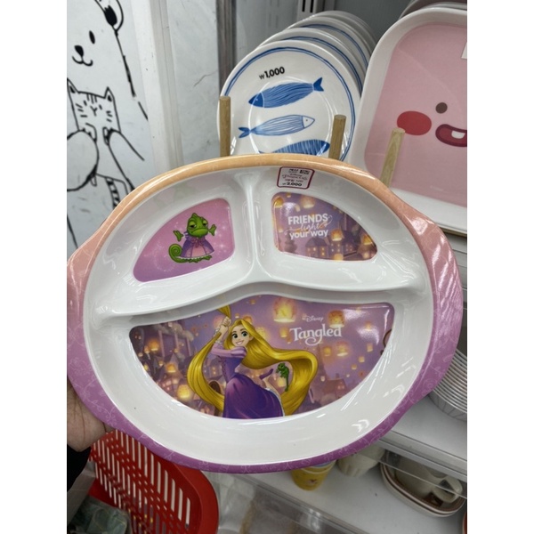 [PO] Daiso Disney Princess Korea Piring Gelas Set Melamine