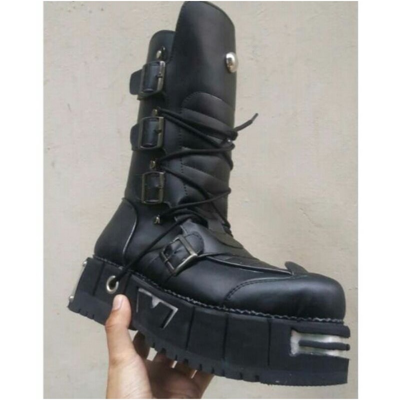 sepatu boots new rock / sepatu pria rockers kulit asli