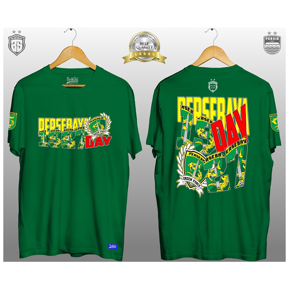 Kaos persebaya day / kaos supporter persebaya / kaos persebaya surabaya 1927 / kaos distro pendek persebaya untuk pria dan wanita / kaos originalblueskill