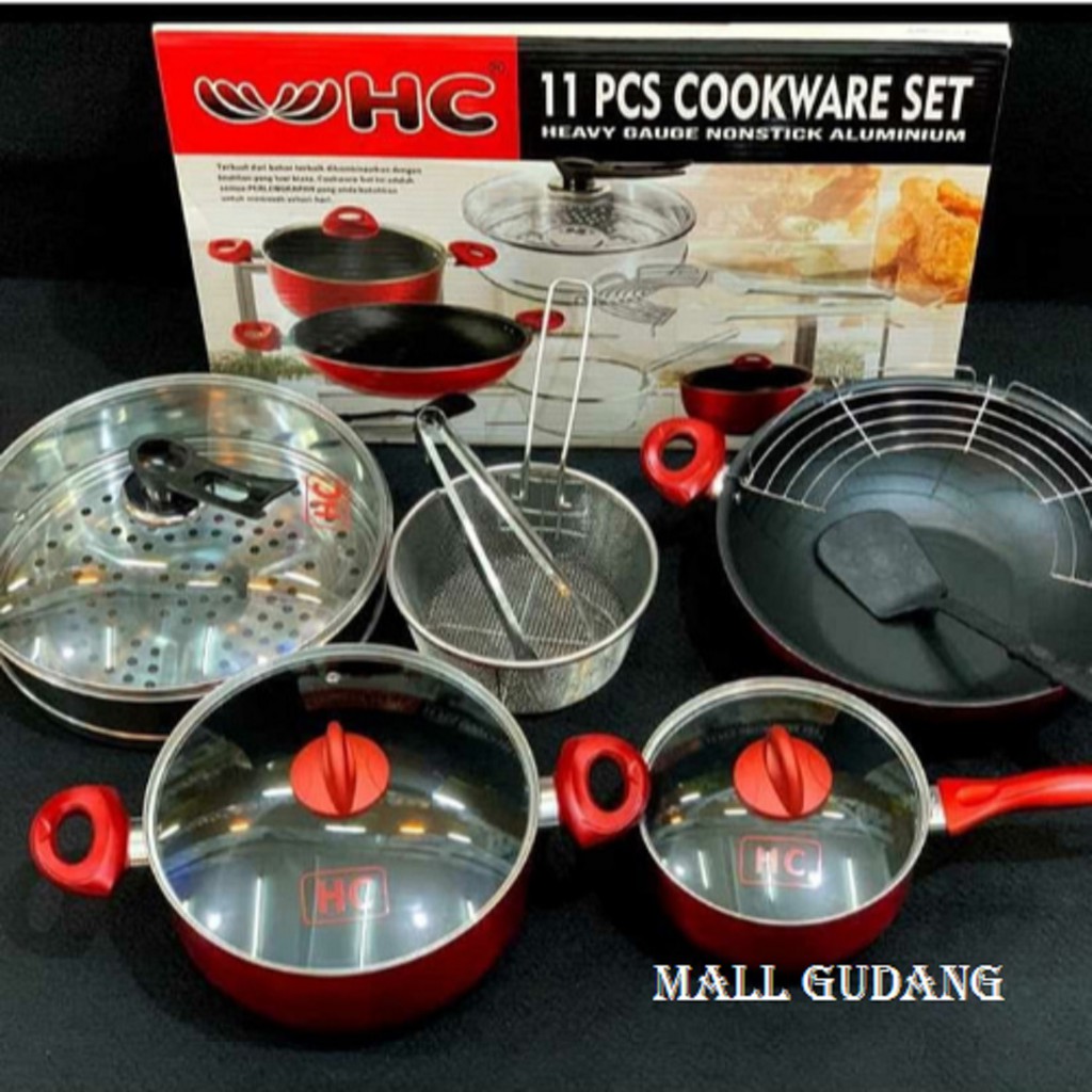 Panci Teflon HC set 11 Pcs / Cookware set kualitas SUPRA