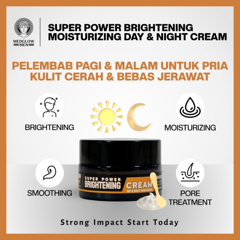 MEDGLOW MEN Super Power Brightening Cream with Salmon DNA for Acne