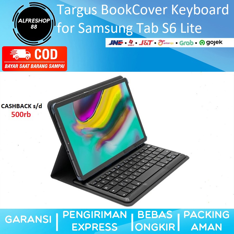 (RESMI) Targus BookCover Keyboard for Samsung Tab S6 Lite Book Cover