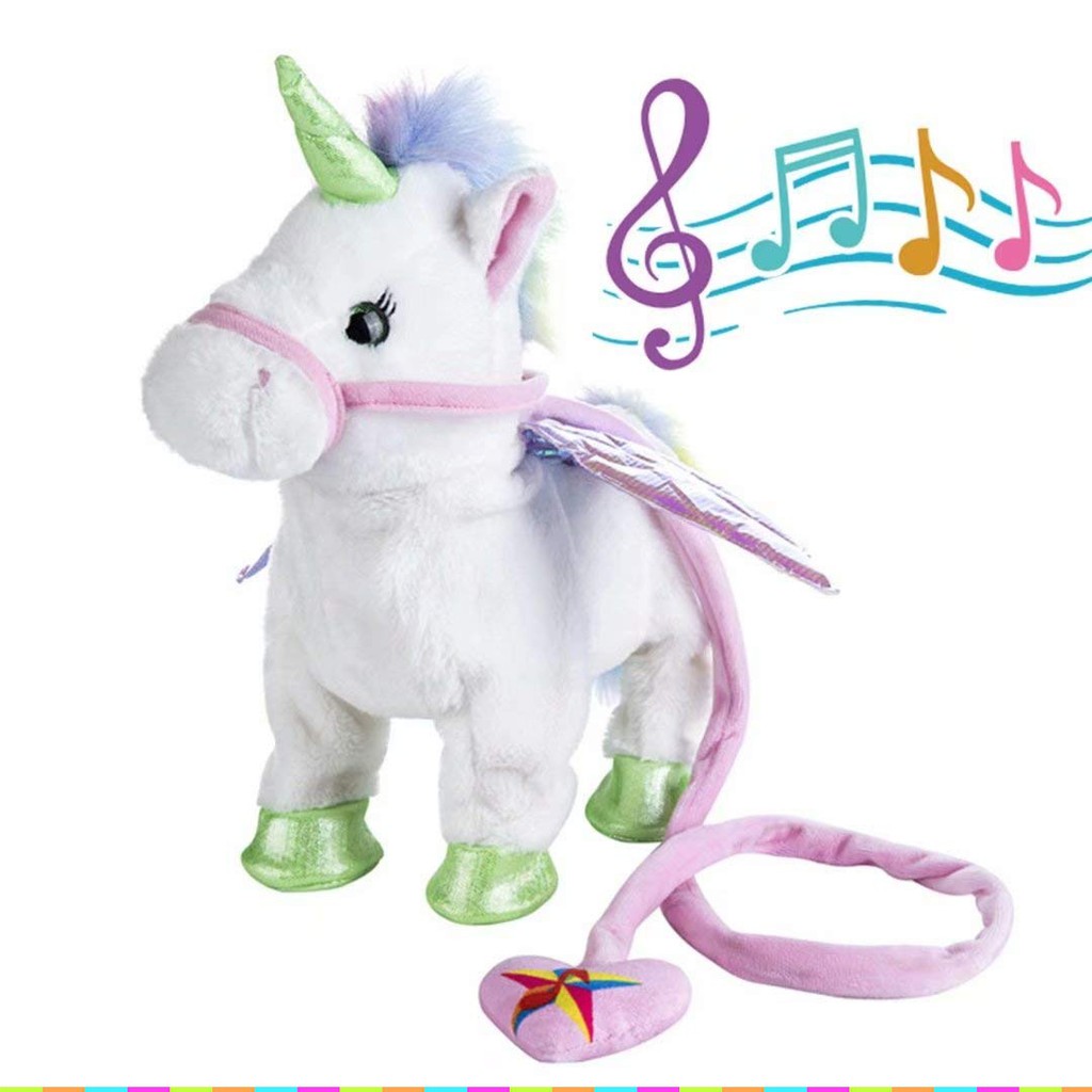 Jg353 1kg2pcs Cod Boneka Unicorn Musik Berjalan Boneka Kuda