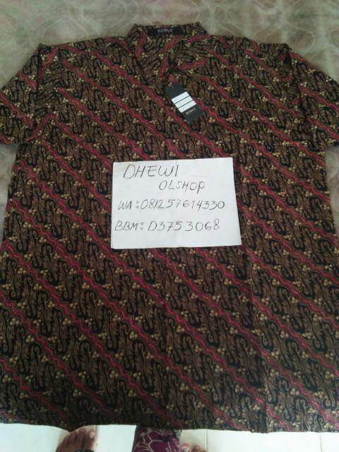 Risna Batik Biru Kemeja Batik Premium Lengan Panjang Pria