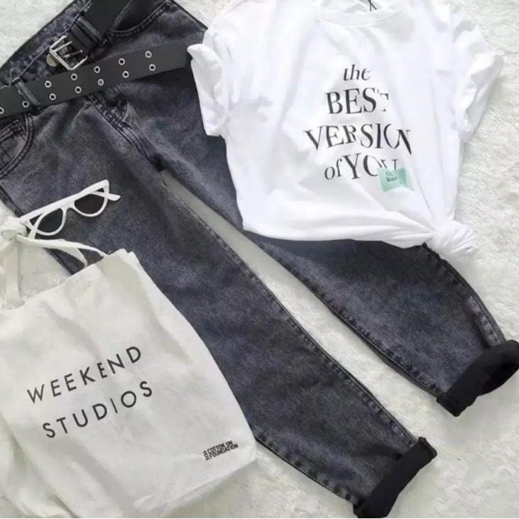 Produk_baru⭐ BOYFRIEND SNOWBLACK/BOYFRIEND JEANS WARNA SNOWBLACK/CELANA WANITA KEKINIAN/NF SNOWBLA