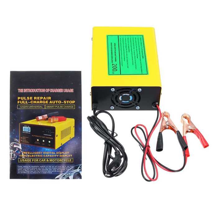 Charger Aki Accu Mobil Motor Pintar Lead Acid 12V 24V LCD 200AH