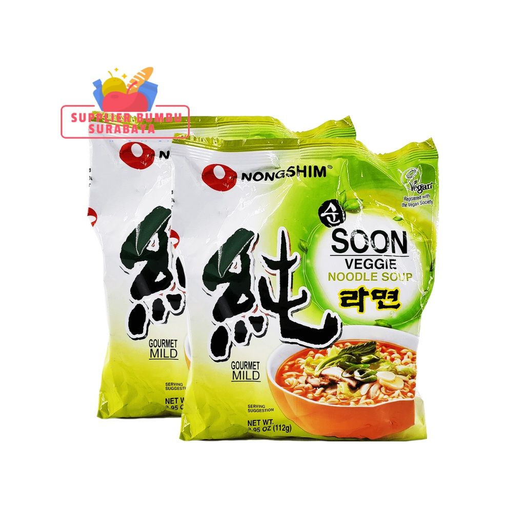 Nongshim Soon Veggie Ramyun Ramen Korea Vegetarian Halal 112g