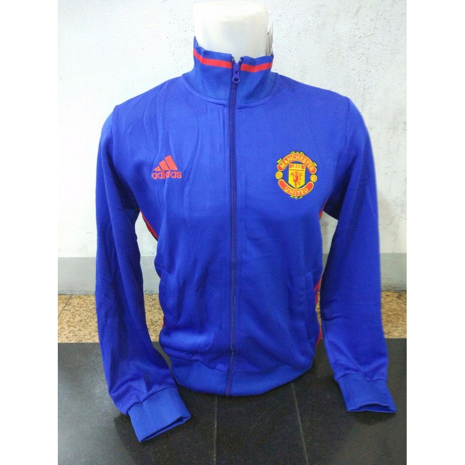 EXCLUSIVE Jaket Bola Grade ORI Manchester United Tracktop Blue Official 16/17 TERBARU