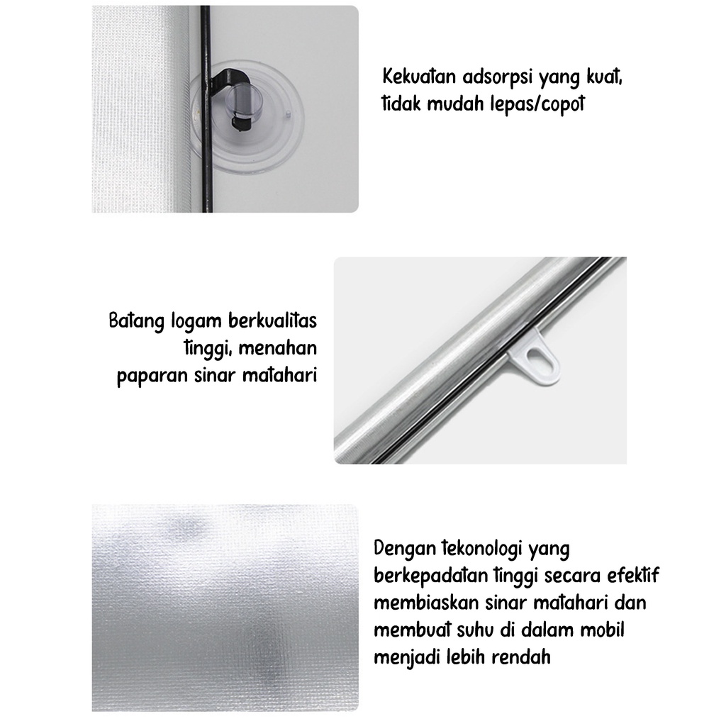 Tutup Kaca Mobil Anti Panas/UV Matahari Pelindung Panas Kaca Mobil/Sun Shield Roll Dashboard