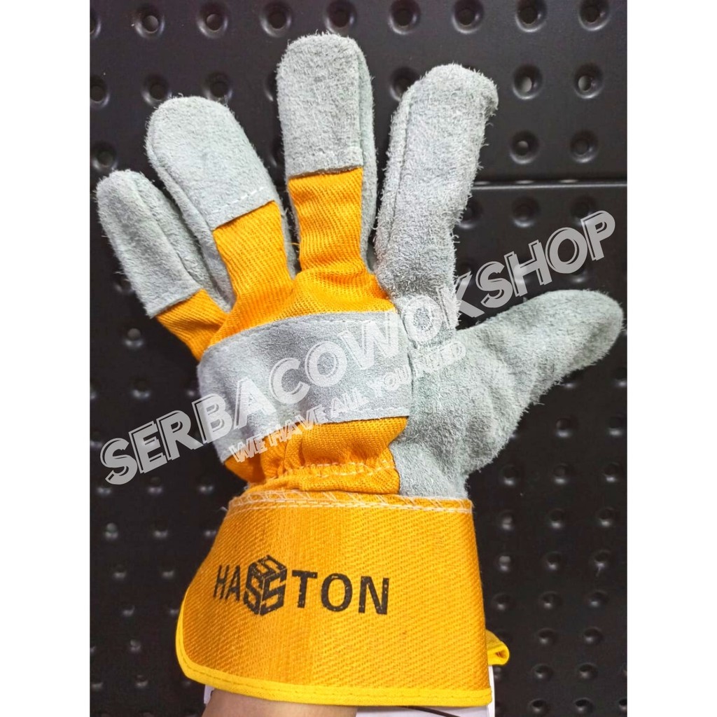 Hasston Sarung Tangan Welder/Las Leather Glove Kulit 10.5 Inch Kombinasi Prohex Termurah Berkualitas