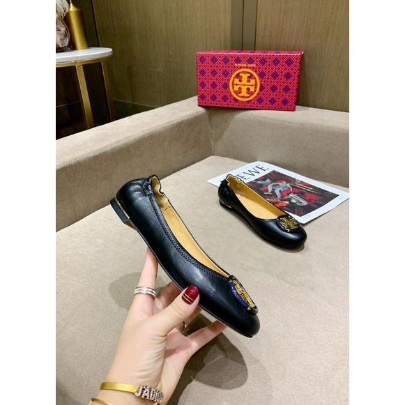 Tory Burch dancing shoes flat shoes women shoes leather shoes fashion