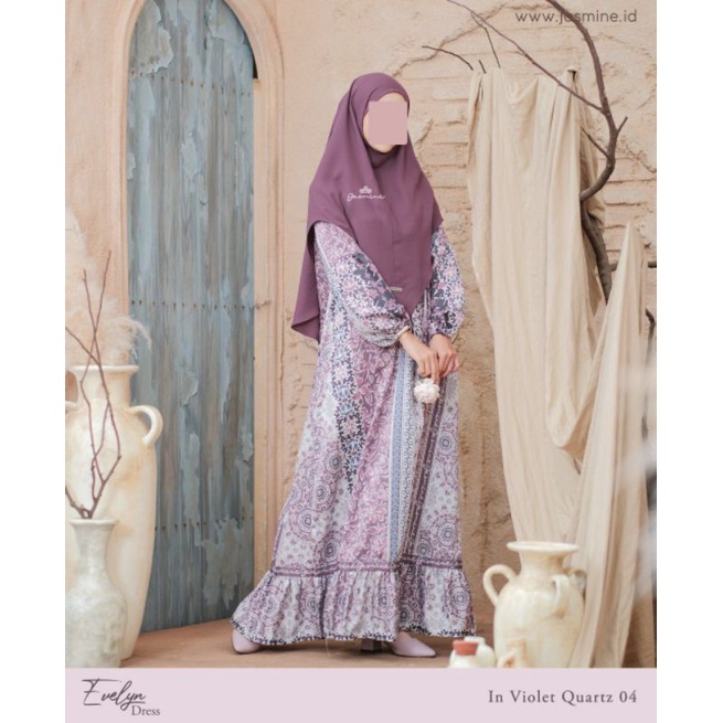 READY Evelyn dress | By jasmine lidiahadiwinoto ORI || gamis motif busui friendly