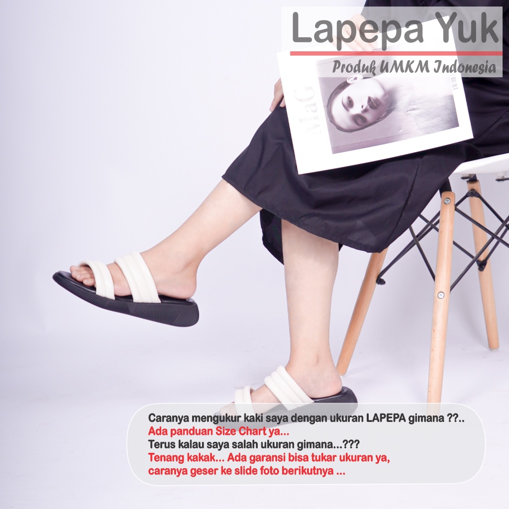 LAPEPA YUK - Sandal Wanita Wedges ZOYA Sendal Cewek Platform Model Ban dua unik Lucu Kondangan Hak Tinggi 3cm Size 36 37 38 39 40 41 Pergi Jalan Casual Santai Rumah Slop Warna WHITE Putih Selop Premium Original Kekinian Terbaru Shoes Mall Official Store