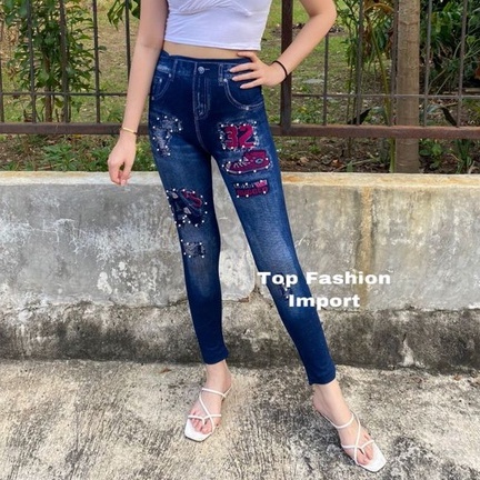 Legging Jeans Sepatu AS Warna Premium Import Legging Wanita Legging Termurah Legging Terbagus