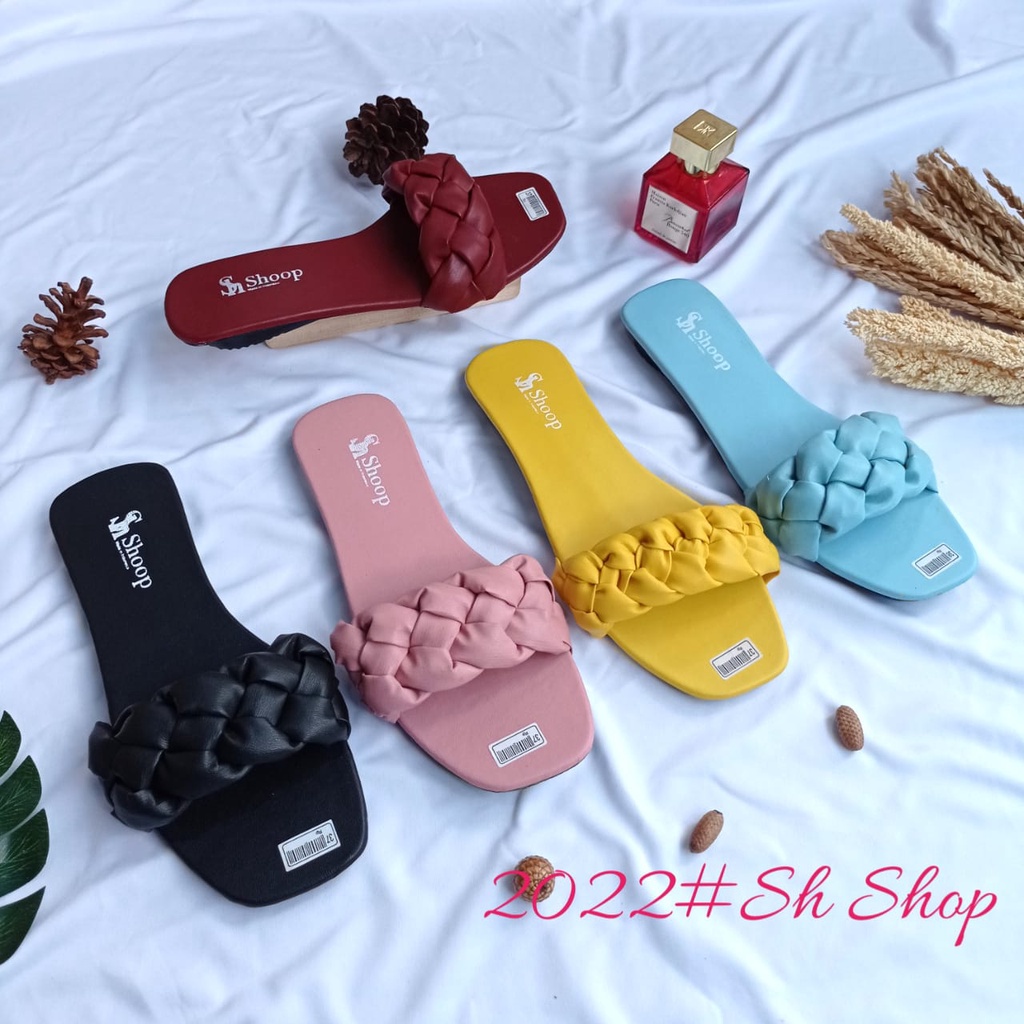 sendal wanita sendal teplek wanita model kepang