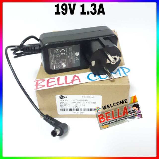 Adaptor Charger Casan LED TV LG Monitor LG 19V 1.3A bisa buat 0.8A,1.7A 2.1A/ LG 19&quot; 20&quot; 22&quot; Origina