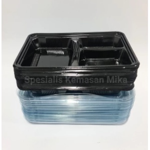 [50 Set] Mika Bento Sekat 3 Hips & Pet / Tray Bento 3 Sekat Pet & Hips / Box Bento Tbk