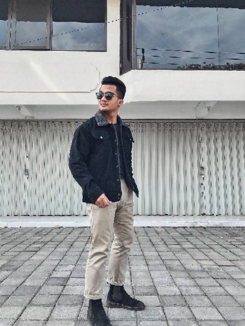 OOTDSUPPLY Corduroy Sherpa Jacket Black | Jaket Corduroi | Outerwear-2