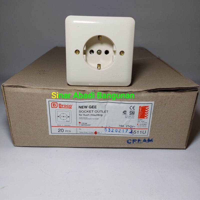 1 DUS (20 PCS) BROCO IB STOP KONTAK ARDE CREAM 5511U NEW GEE