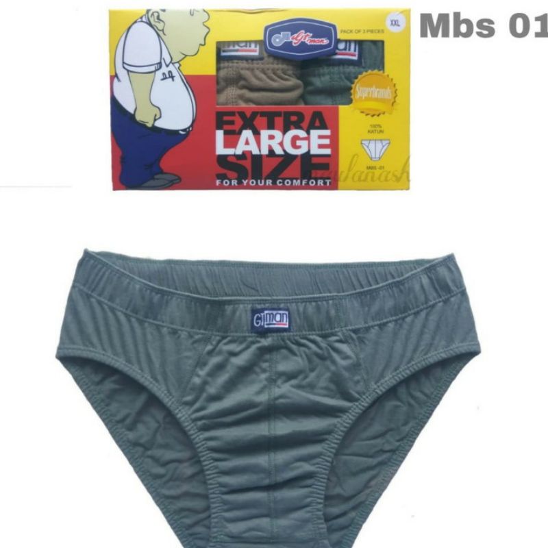 3Pcs Celana Dalam Pria Jumbo GtMan Gt-Man Gt Man