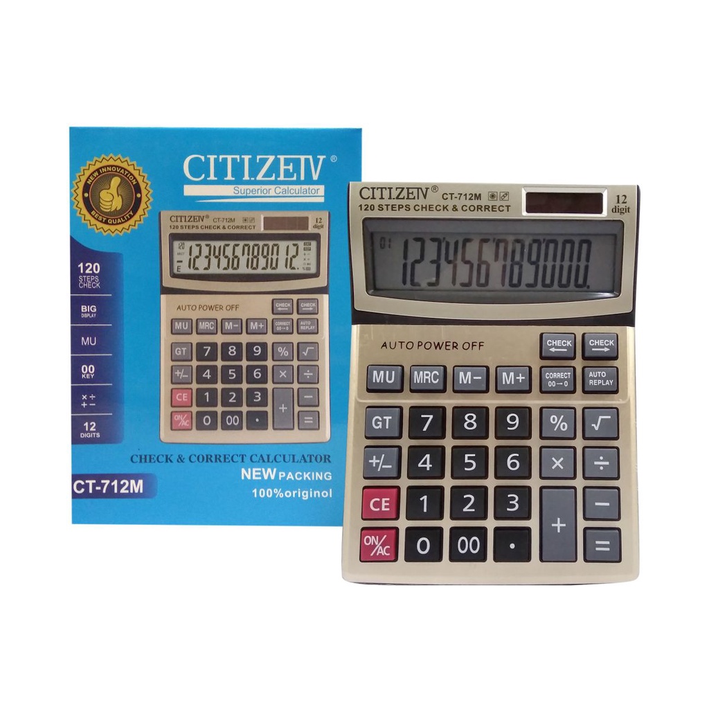 

Kalkulator Citizeiv CT-712M 712 M 12 Digit Superior Calculator