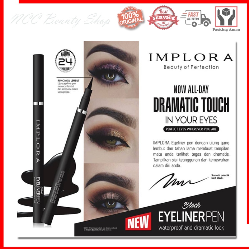 * NCC * Implora Eyeliner Pen Black - Waterproof And Dramatic Look - Netto 1.7 gr