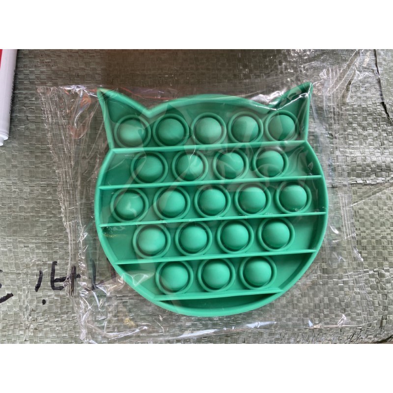 Tik Tok Tiktok Toy Push pop Pop It Fidget Toy Bubble Rainbow Series-CAT HIJAU