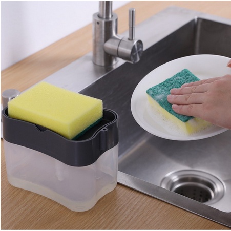 BB7 - Dispenser Sabun Cuci Piring Dengan Sponge Tempat Sabun Cuci Piring