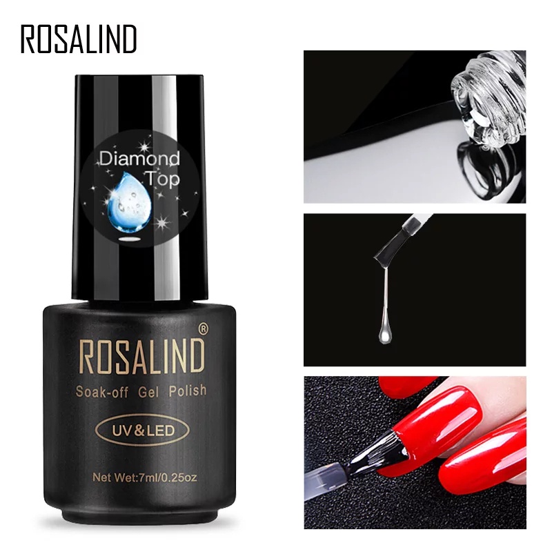 ROSALIND Base Coat dan Top Coat Nail Gel UV LED / Kutek/ Cat Kuku Bagus Murah
