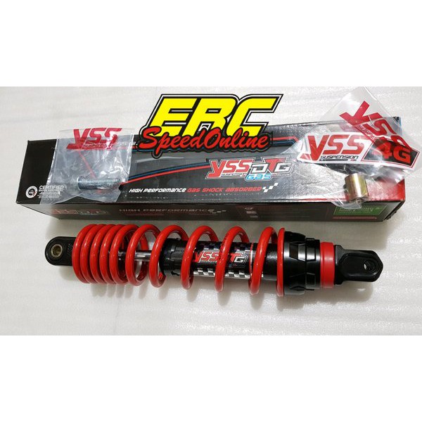 SHOCK YSS HYBRID DTG MATIC 300 MM MIO - VARIO - BEAT - SCOOPY MERAH RACING ORIGINAL ORI