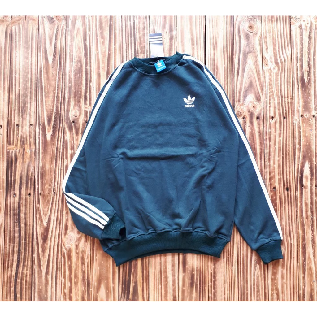 CREWNECK PREMIUM ADIDAS 3 STRIPES GREEN