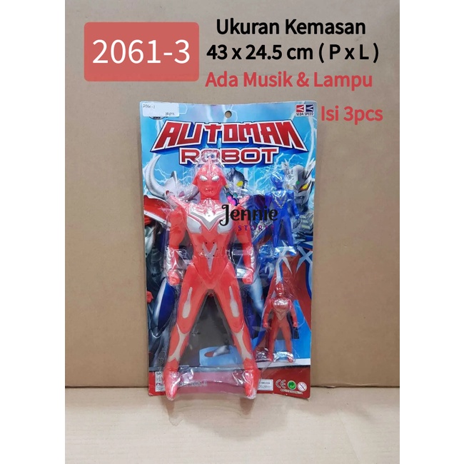 Mainan Anak Robot Automan 1 Ultraman Besar 2 Ultraman kecil 2061-3 / Mainan Robot Ultraman