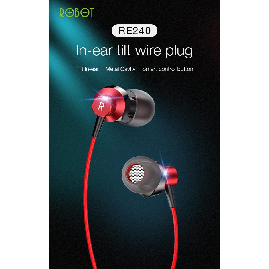 Robot RE240S In-ear Tilt High Definition Sound Quality Wire Headset with Smart Control Button