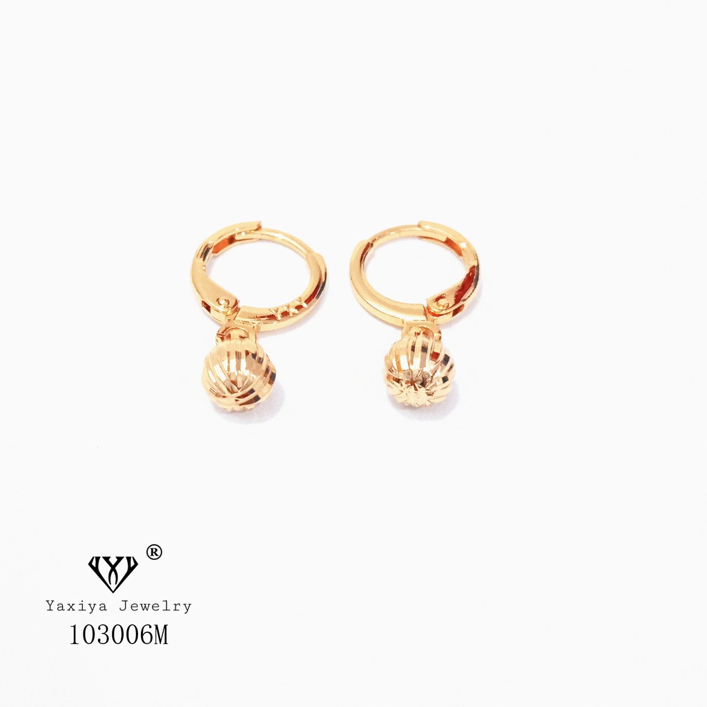 Yaxiya Anting Wanita Motif Bola Perhiasan imitasi lapis emas 18K 675-2