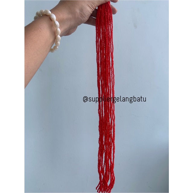 Crystal Ceko Doft 2mm merah cabe terang bead manik donat rondelle acc