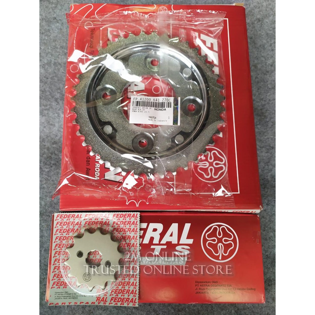 2m GEAR SET RANTAI SUPRA X 125 FI 2014 MERK FEDERAL FP-412P0-K41-220C