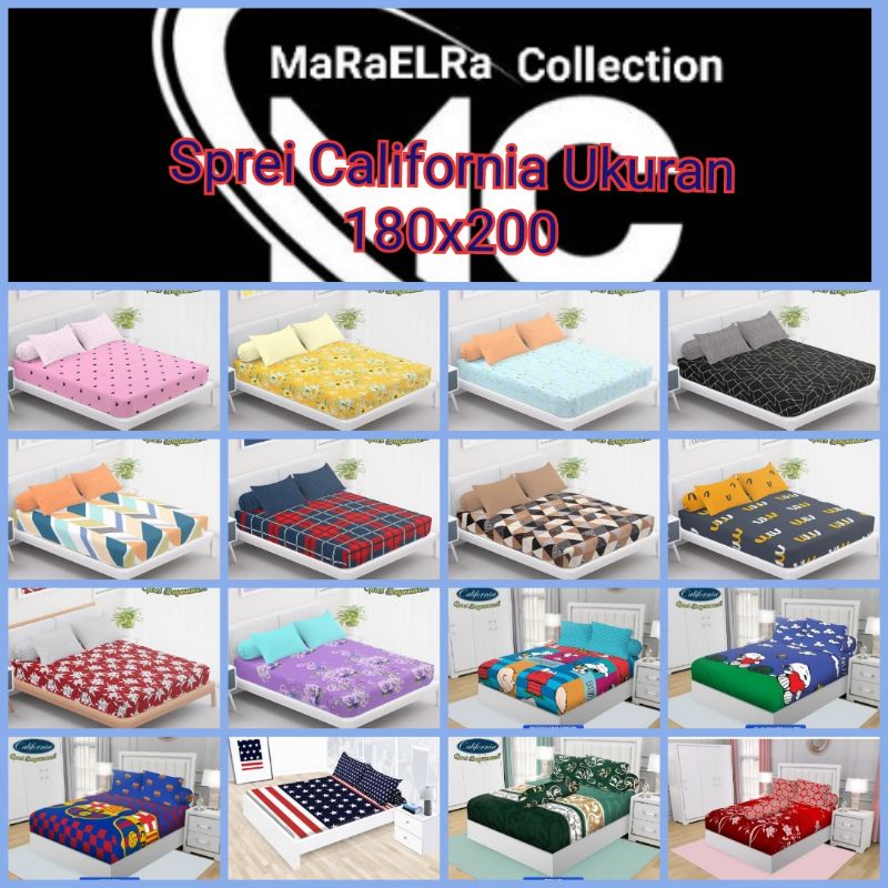 Sprei California King Motif Karakter /Bola/Bendera Amerika Ukuran 180x200 No.1 Tinggi 20 Cm /Sprai C