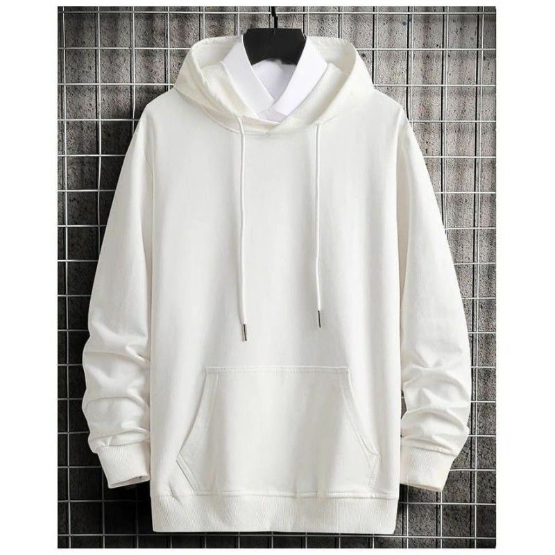 COD Jaket Sweater Hoodie Polos PRIA WANITA jumpper Hoodie polos Kualitas Distro / sweater polos  / jaket polos / hoodie polos / jaket / hoodie / sweater /  sweater pria / sweater wanita / polos / pria / distro / switer / pakaian / pakaian pria-Putih