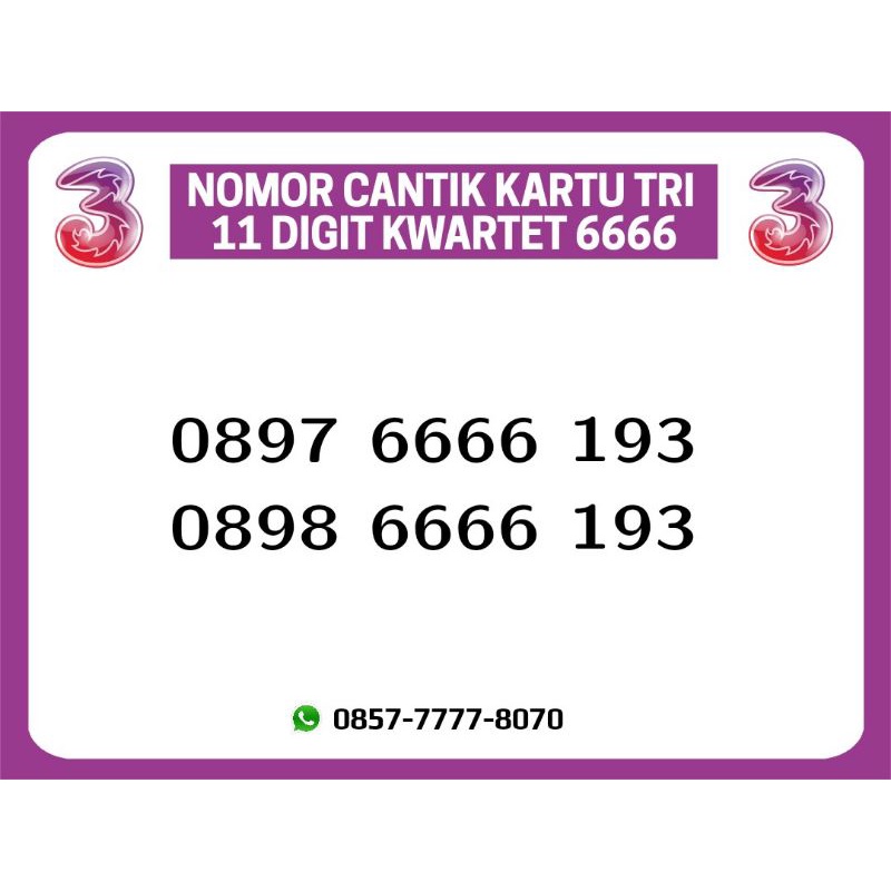 NOMOR CANTIK TRI 11 DIGIT KWARTET 6