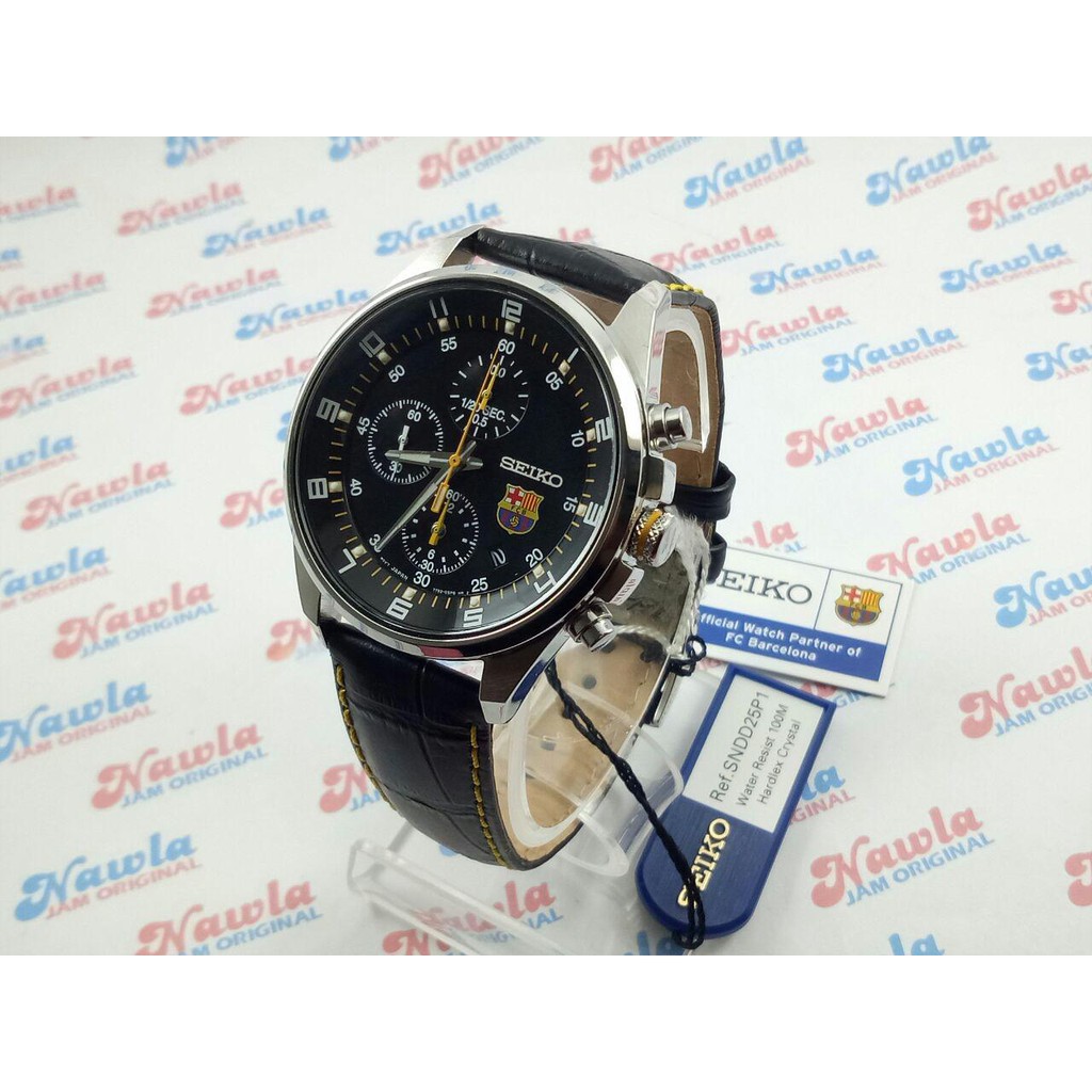 Seiko Quartz SNDD25P1 Chronograph FC Barca Leather | Jam Pria SNDD25