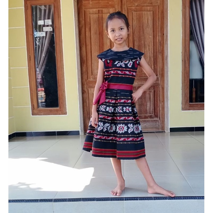 Custom Baju tenun anak / Gaun anak / gaun tenun