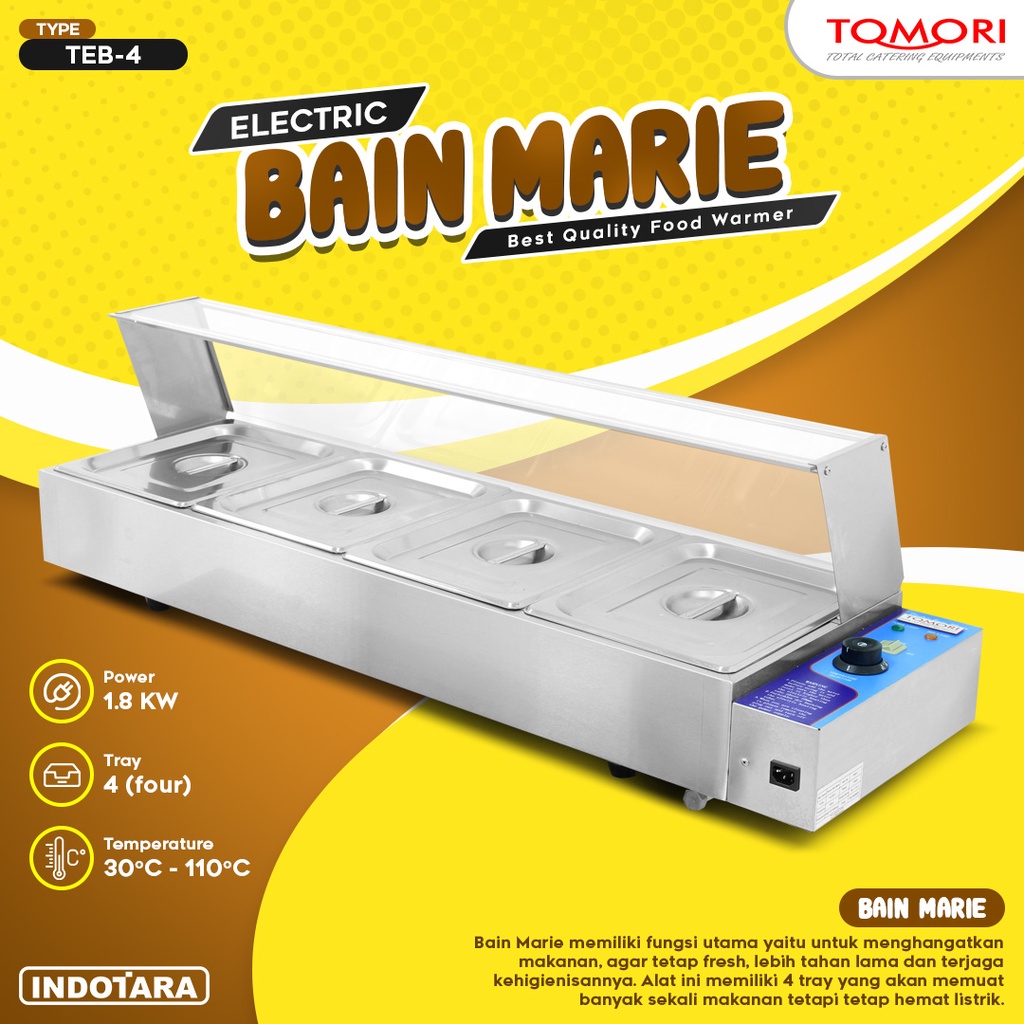 Penghangat Makanan Food Warmer Bain Marie 4 Tray Tomori - TEB4