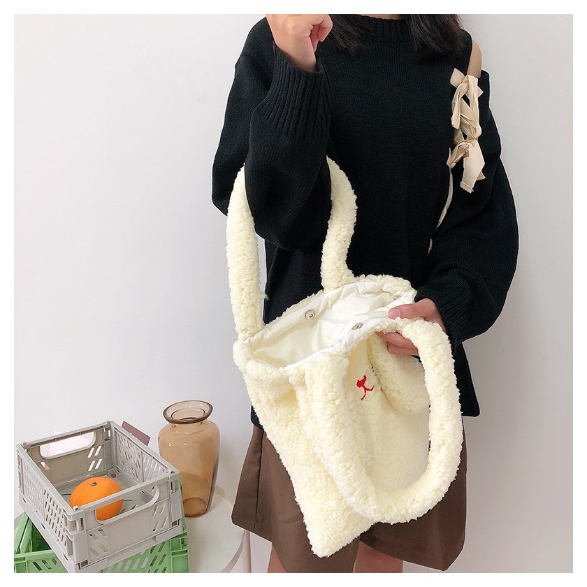 TB-56 tas bahu wanita bulu boneka winter musim dingin import jepang korea rabbit kampus sekolah