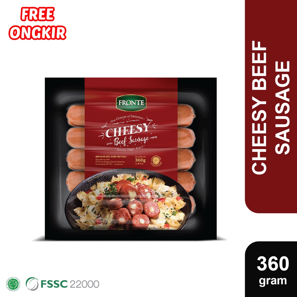 

Fronte Sosis Cheesy Beef Sausage 360gr - 1 Pack