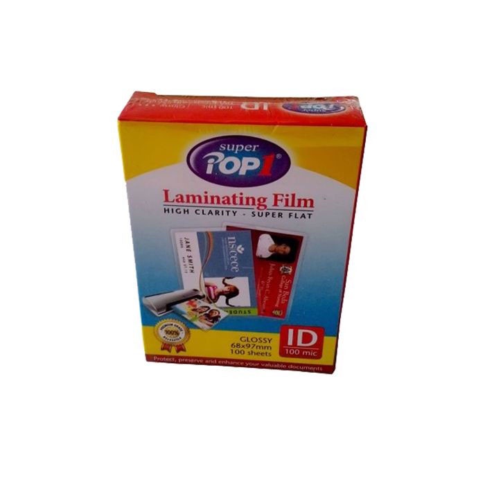 

Laminating Film Glossy ukuran KTP / ID Card Super Pop 1 (100 sheets)